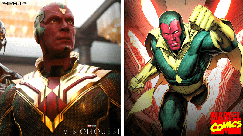 Vision in the comics and in live-action.