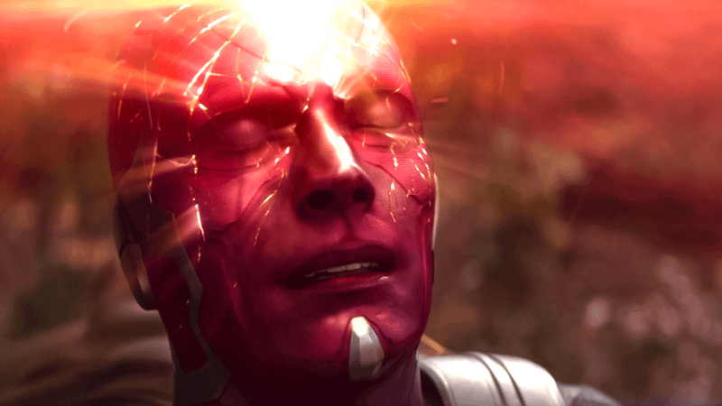 Vision dying in Infinity War.