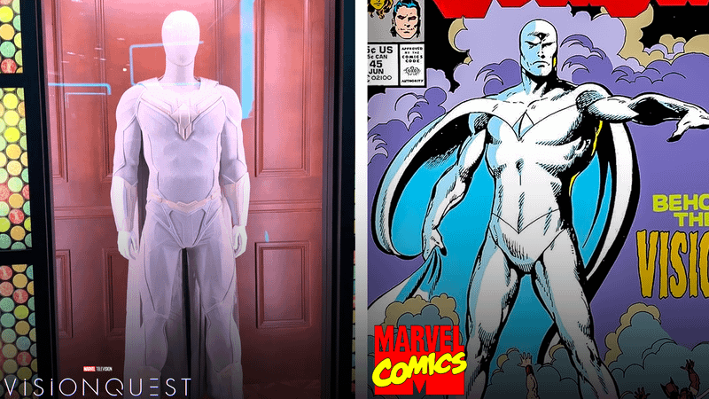 White Vision suit from VisionQuest and Vision in Marvel Comics