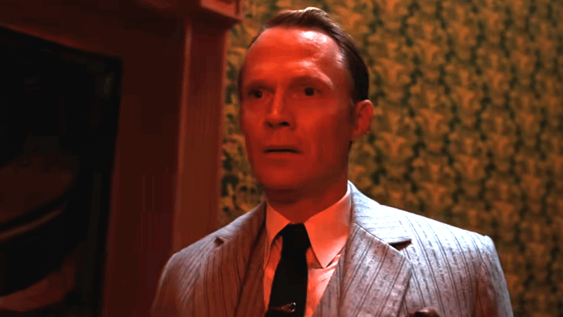Paul Bettany wears a pinstripe suit as the human form of White Vision in Marvel Television's 'VisionQuest.'