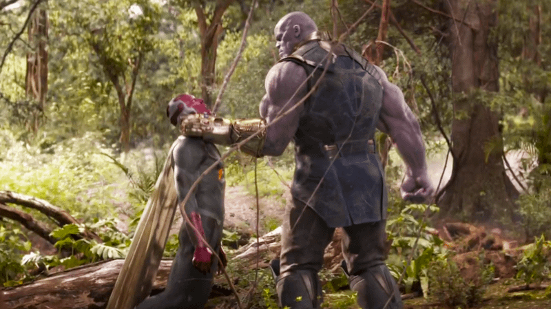Thanos killing Vision in Infinity War.
