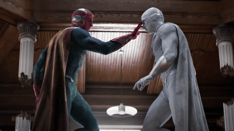 Red Vision passes his memories off to White Vision.