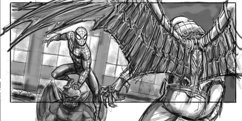 Vulture vs Spider-Man 4 storyboard