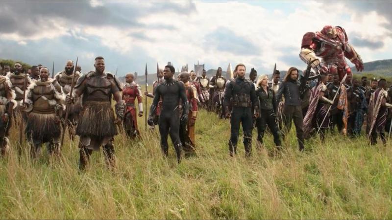 The Wakandans assembling in Avengers: Infinity War.