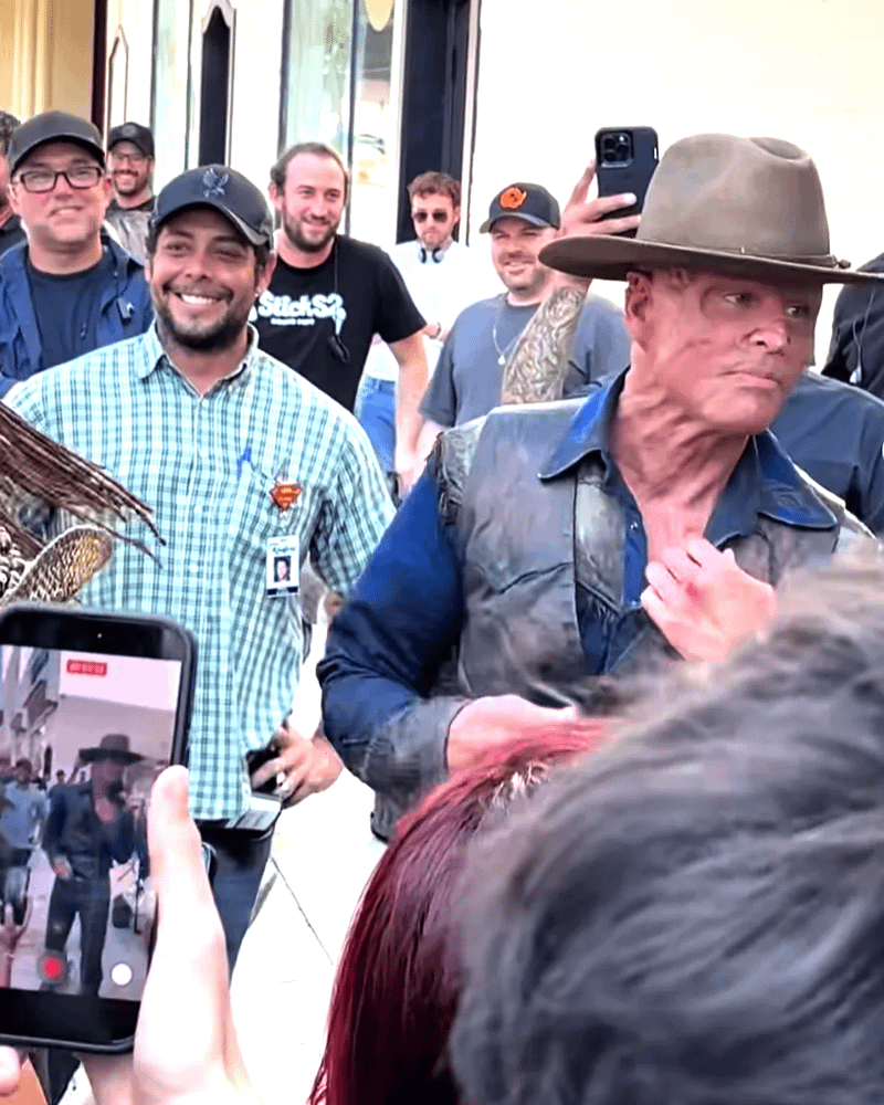 Walton Goggins as the Ghoul on Fallout Season 3 set.