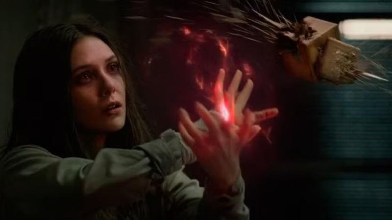Wanda Maximoff using her powers in Captain America: The Winter Soldier.