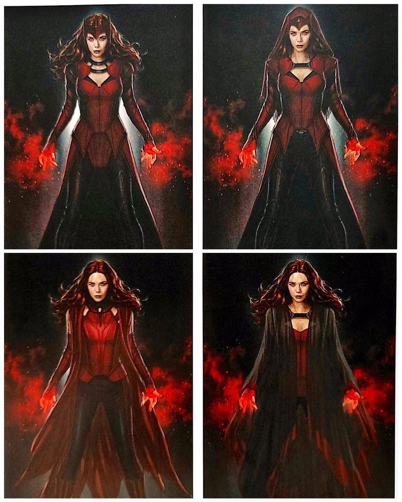 WandaVision Photos Reveal Elizabeth Olsen's Unused Scarlet Witch Costumes