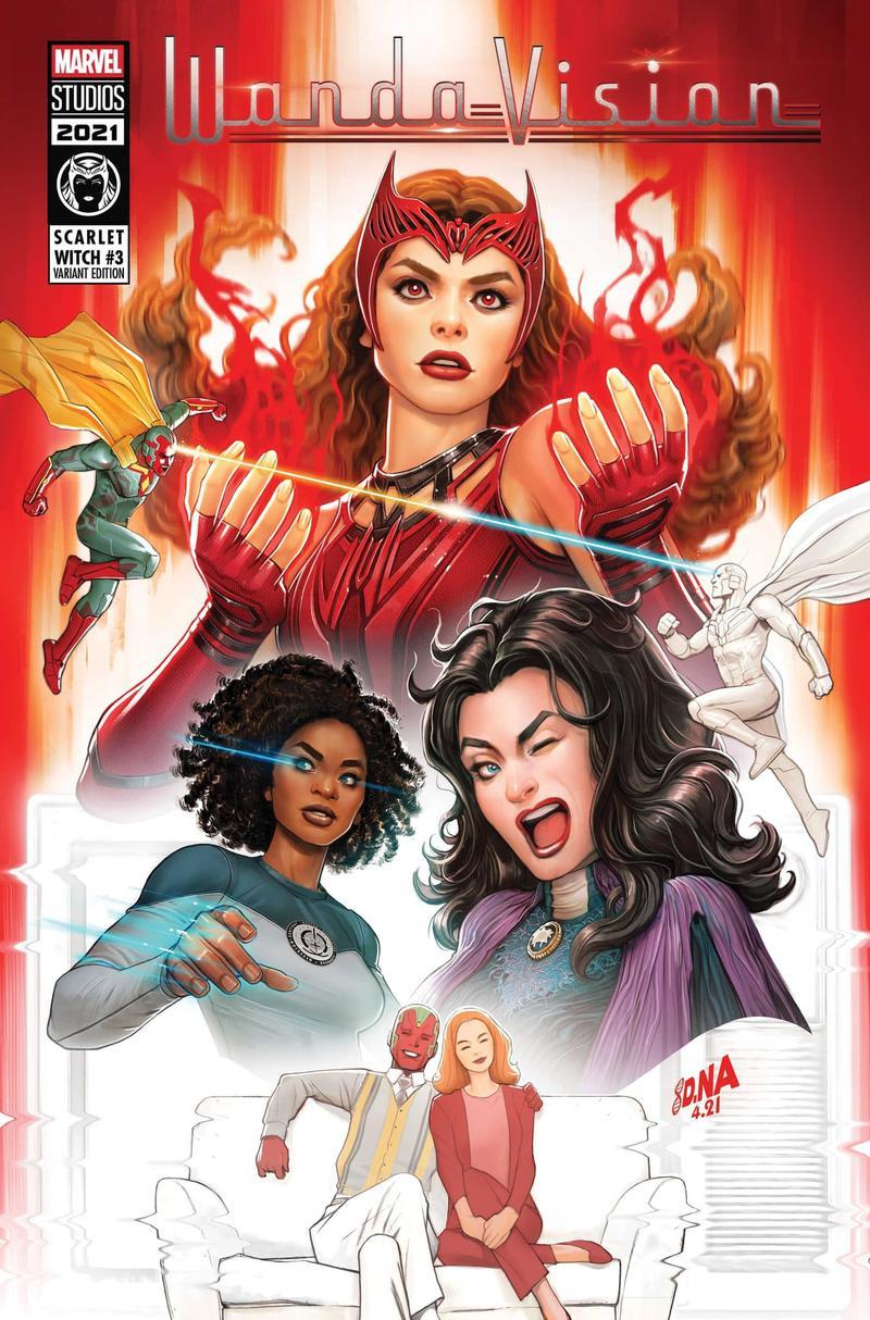 A comic cover for Scarlet Witch Number 3. A black label in the top left has the text