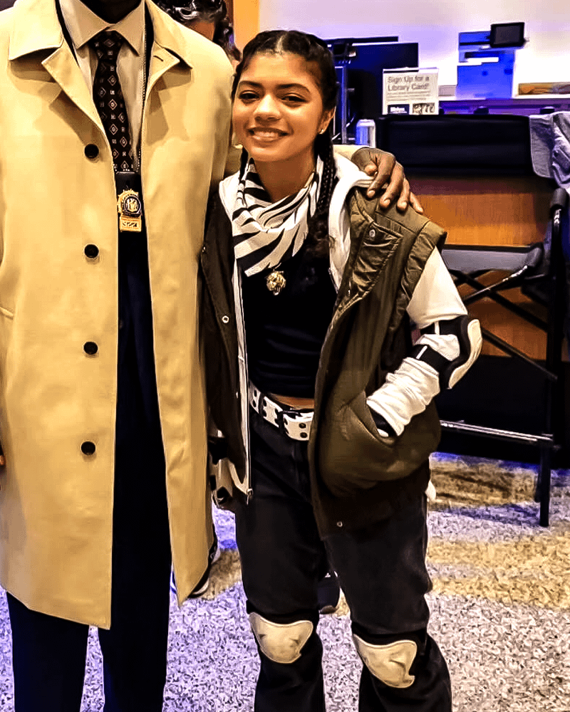 Camila Rodriguez in White Tiger outfit on Daredevil: Born Again set.