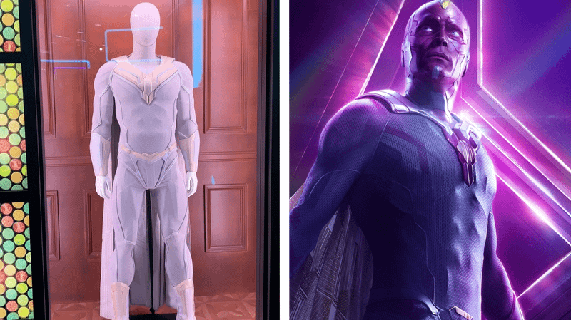 White Vision suit from VisionQuest and Vision in Avengers Infinity War.