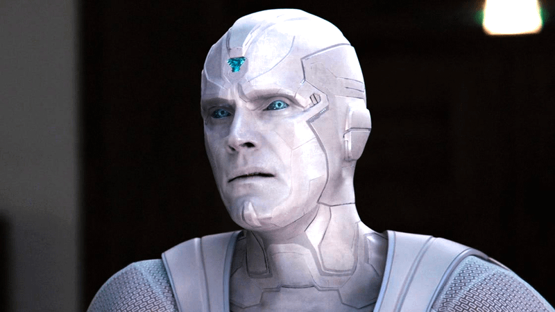 Paul Bettany as White Vision in WandaVision.
