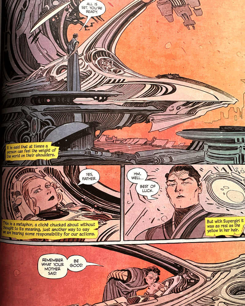 comic panel from 'Woman of Tomorrow' run from DC Comics.