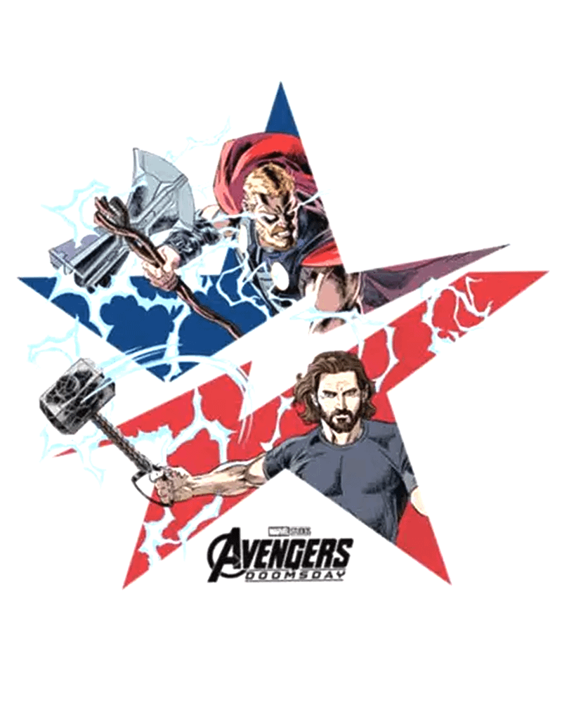 Steve Rogers and Thor's new Worthy Star logo.