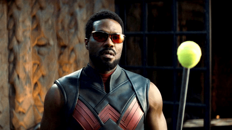 Yahya Abdul-Mateen II as Simon Williams in his leather outfit in Wonder Man.