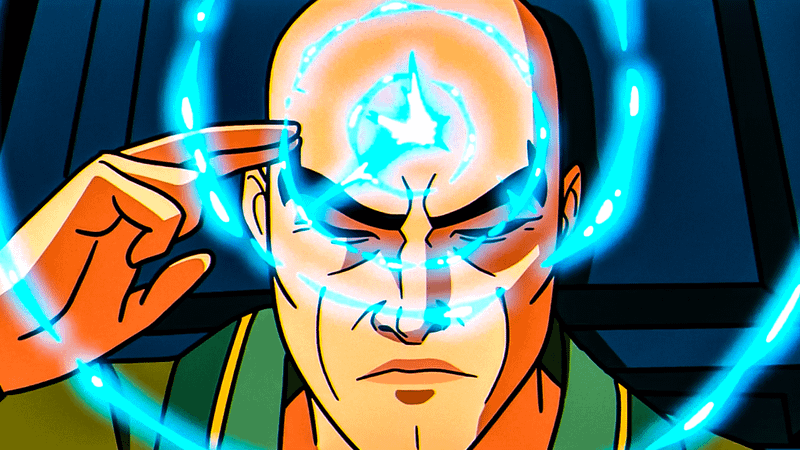 Professor Charles Xavier using his telepathic powers in X-Men '97.