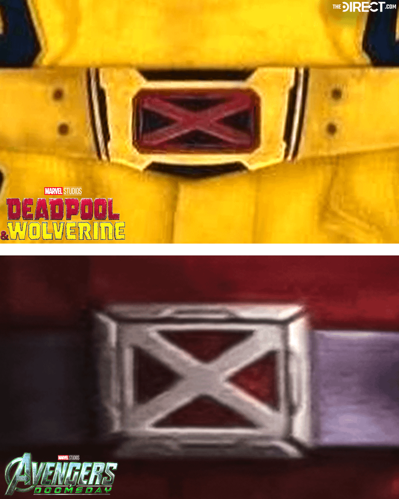 Wolverine's belt buckle alongside Magneto's.