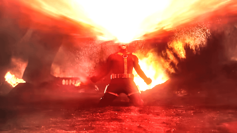 James Marsden as Cyclops using his optic blast in 'Avengers: Doomsday' trailer.