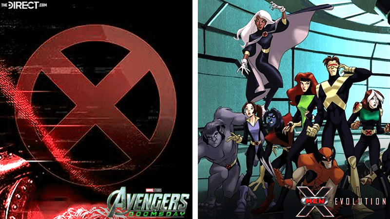 The red X-Men logo and X-Men: Evolution poster