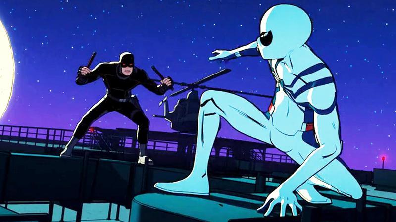 Daredevil and Spider-Man fighting in Your Friendly Neighborhood Spider-Man.