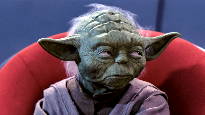 Yoda in Jedi Council chair.