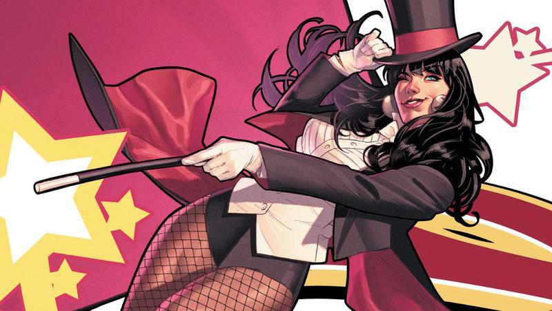 Zatanna using her wand in DC Comics.