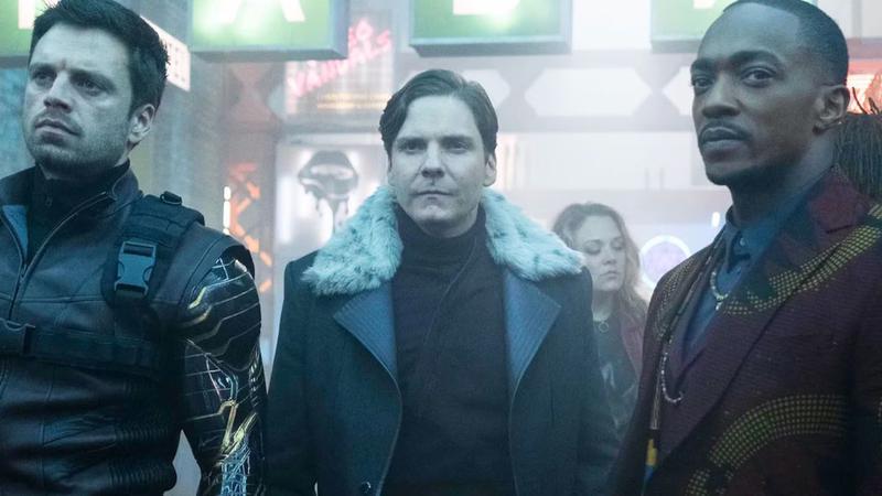 Zemo, Sam Wilson, and Bucky Barnes wearing disguises in The Falcon and the Winter Soldier.