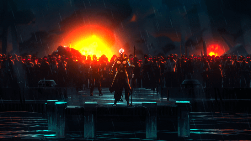 zombies behind Zombie Okoye in Marvel Zombies