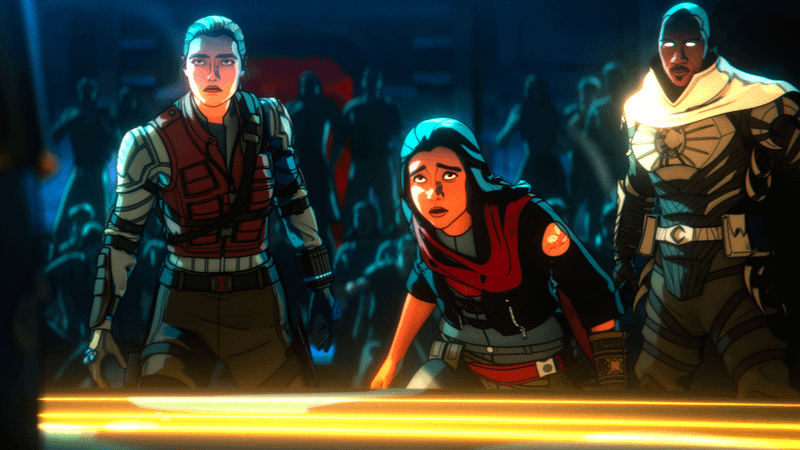 Yelena Belova, Kamala Khan, and Blade in Marvel Zombies