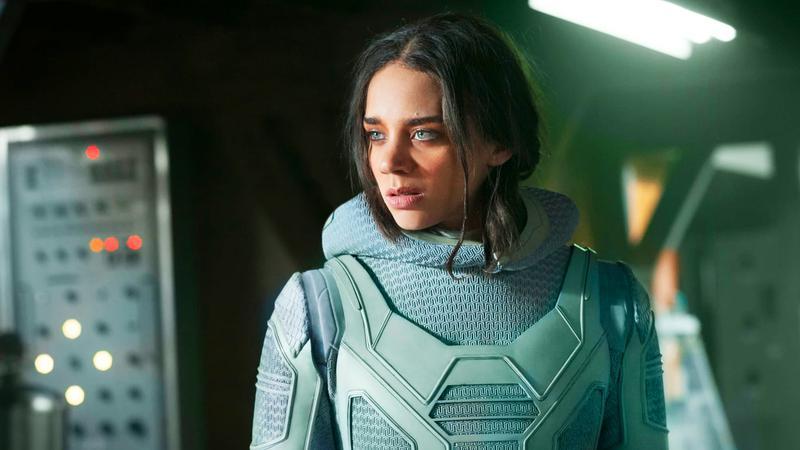 Hannah John-Kamen as Ghost standing in her suit in Thunderbolts